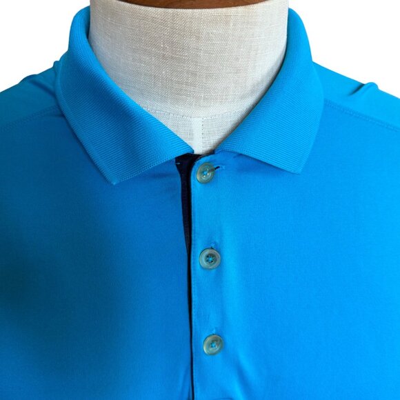 Nike Golf Tour Performance Dri Fit Polo Shirt Men XL Blue Colorblock S/S Logo Sw - Picture 11 of 14